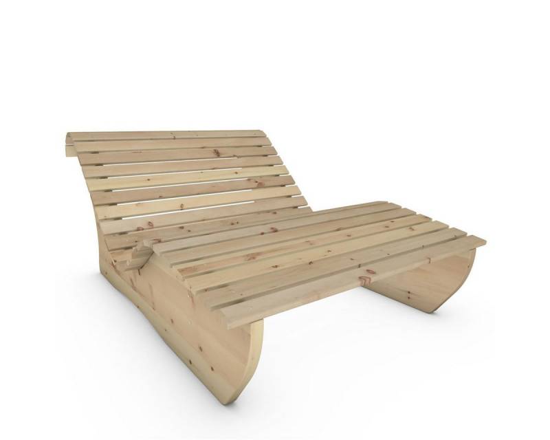 TUGA-Holztech Gartenliege Relaxliege "Sigi" Holzart, Größe & Fußteil wählbar, Breite: 70cm 80cm 90cm 100cm 120cm 140cm Holzart: Fichte Lärche Zirbe von TUGA-Holztech