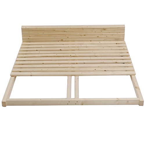 TUGA - Holztech Lattenrost 300Kg reines Naturprodukt unbehandelt bestehend aus Rollrost und passendem Rahmen als Palettenbett nutzbar (120 x 190 cm) von TUGA - Holztech