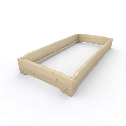 TUGA - Holztech Marken Stapelbett 1 Stück Daybett Gästebett Naturholzbett Einzelbett Massivholzbett Daybett Bett metallfrei (90 x 200) von TUGA - Holztech
