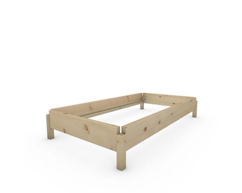 TUGA-Holztech Massivholzbett TUGA-Holztech Stapelbett Horst 70 cm x 140 cm 24 cm Zirbelkiefer, Breite 70 80 90 100 120 Länge 140 160 190 200 210 220 H=24/34/44 cm von TUGA-Holztech