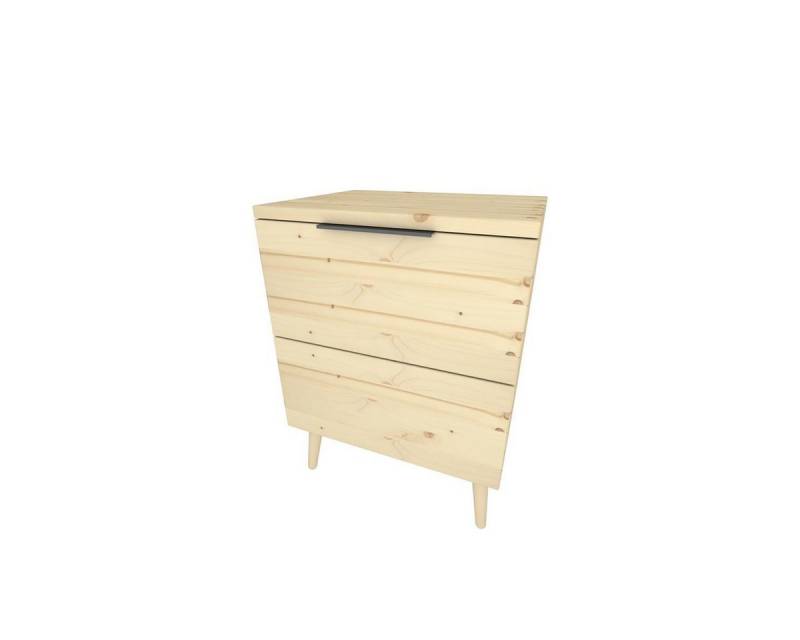 TUGA-Holztech Nachtkonsole Nachtkästchen mit Schub 2 mit Füße Fichte von TUGA-Holztech