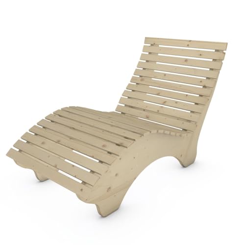 TUGA - Holztech Naturholz Massive wetterfeste extrem stabile Relaxliege Waldsofa Himmelsliege Liegelänge 220cm Einstiegshöhe 58cm 220 x 90 cm EH ca. 58 cm von TUGA - Holztech