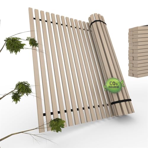 TUGA - Holztech Rollrost Buche Lattenrost 90 x 210 cm 31 Leisten, 22mm bis 650kg unbehandeltes Buchenholz unserer Wälder von TUGA - Holztech