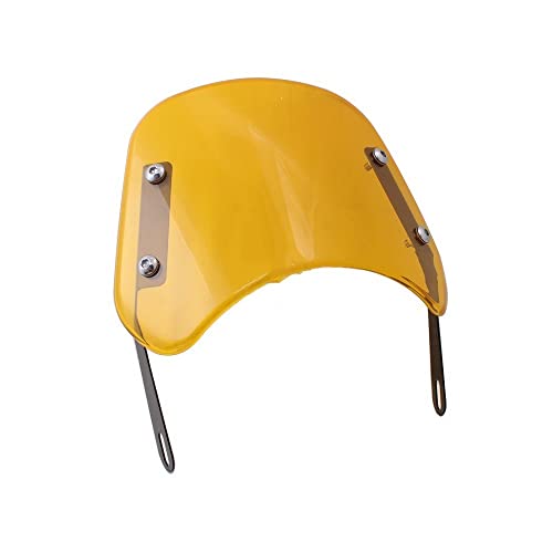 TUHBCX Motorrad Windschild 4 Farben Universal 6.5 ​​"-9.45" Scheinwerfer Motorrad Windschutzscheibe Windabweiser Windschutzscheibe(11 Star Yellow) von TUHBCX