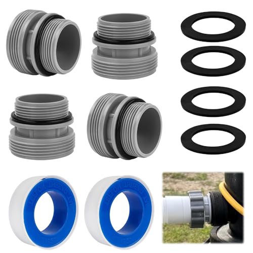 4 Stück Poolschlauch Adapter Set für Poolpumpe, Schlauchadapter Pool, Pool adapter mit Dichtung für 40 mm auf 1 1/2 Zoll Schlauch Kompatibel Umrüstsatz für Intex, Coleman Filterpumpen von TUIBEIDAMAI