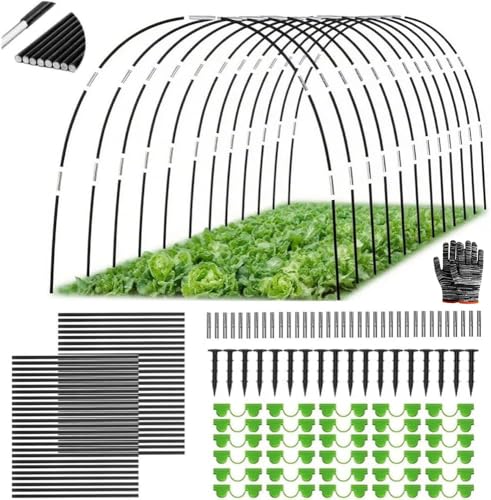 Pflanztunnel Bögen für Hochbeet, 50 PCS Tunnelbögen Hochbeet, Abnehmbar Folientunnel für Hochbeet, Gartentunnel Bögen, Gewächshaus Bogen, Gewächshausreifen für Hochbeet,Gewächshaus Tunnel Bögen von TUIBEIDAMAI