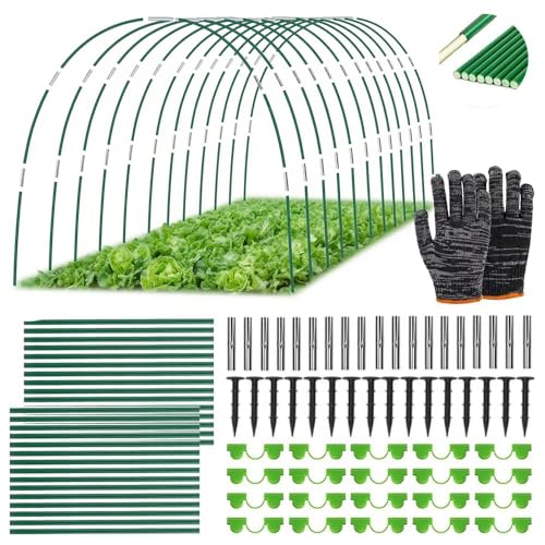 Pflanztunnel Bögen,30 PCS Tunnelbögen Hochbeet,Abnehmbar Folientunnel für Hochbeet,Gewächshaus Bogen 6mm mit Kunststoff umwickelt,Gewächshaus Reifen,Gartentunnel Bögen,Gewächshaus Tunnel von TUIBEIDAMAI