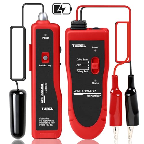 TUIREL Underground Wire Tracer, Kabel Tester Wire Locator mit wiederaufladbaren 1100mAh Akku für Haustier Zaun Drähte, Locate Drähte und Kontrolle Drähte Kabel Locating Bewässerung Ton Generator Kit TUIREL Underground Wire Tracer, Kabel Tester Wire Locator mit wiederaufladbaren 1100mAh Akku für Haustier Zaun Drähte, Locate Drähte und Kontrolle Drähte Kabel Locating Bewässerung Ton Generator Kit von TUIREL