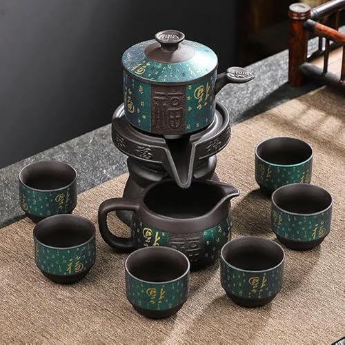 8-teiliges Kung-Fu-Teeset, chinesisches Teeset, High-End-Automatik-Teeset, Teekanne und Teetasse aus Knochenporzellan, Reise-Teeset für 6 Personen von TUITA