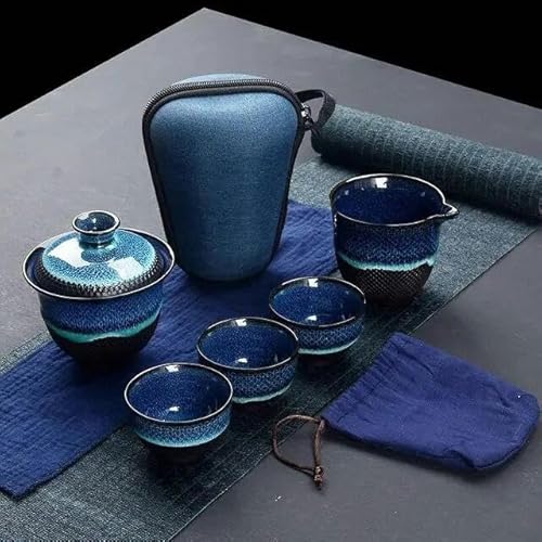 Chinesische Kung Fu Reise Tee-Set Keramik Glasur Teekanne Teetasse Gaiwan Porzellan Teaset Wasserkocher Teegeschirr Sets Drink Tee Zeremonie von TUITA
