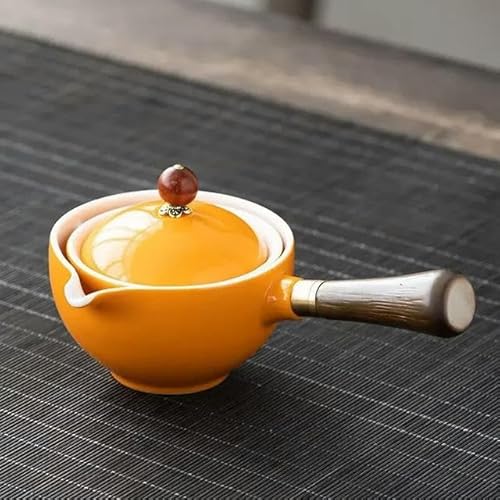 Halbautomatisches Tee-Set, rotierende Teekanne, Keramik, Kung-Fu-Tee-Set, tragbares Reise-Tee-Set, seitlicher Griff, chinesisches Tee-Set von TUITA