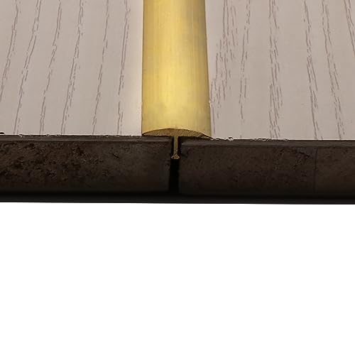 Übergangsprofil Solides Messing Übergangsfaktorstreifen Gold, T-Molding Bodenteiler Laminat Zum Teppich, Vinylfliesen Edge Dekorative Nahtbindemittel (Color : Gold, Size : 18mm (3/4") W) von TUJOBA