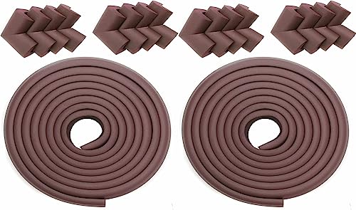 10M Kantenschutz + 16 Schutzecken, L-förmige Schaum Stoßschutz, Kantenschutz Eckenschutz Stoßschutz für Tisch und Möbel, Kindersicher Anti Kollisions Schwamm, Braun TKD7000-Set-2X Brown von TUKA-i-AKUT