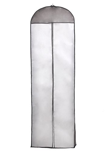 Atmungsaktiver Kleidersack 180cm, Schutzhülle für Brautkleider/Abendkleider/Anzüge/Mäntel, langer Reissverschluss - Weiß + Schwarz Rahme - Schwarz, TKB1005 black von TUKA-i-AKUT