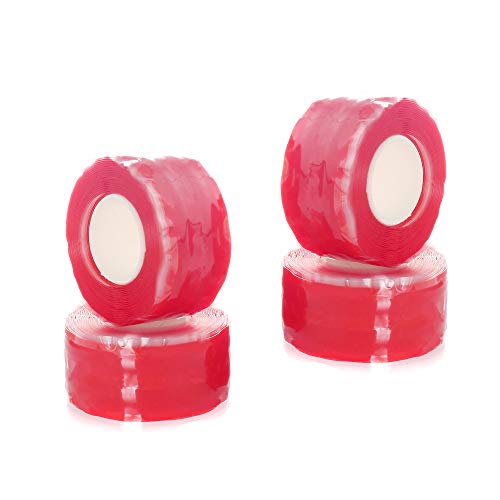 TUKA 12m Selbstschmelzendes Silikonband, Mehrzweck Reparaturband Isolierband Dichtungsband, Selbstschmelzendes Silikon Wickelband Wasserdicht Wetterfest, 25mm breit, 4x3m, Rot, TKD5041-4x von TUKA-i-AKUT