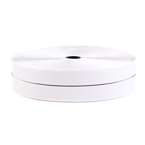 TUKA 25m x 20mm Klettband selbstklebend (25 meter Flauschband & 25m Hakenband), 20mm breit Klebender Klettverschluss, Langfristig Extra Stark Haftkraft Flausch & Haken, Weiß TKB5008 white von TUKA-i-AKUT