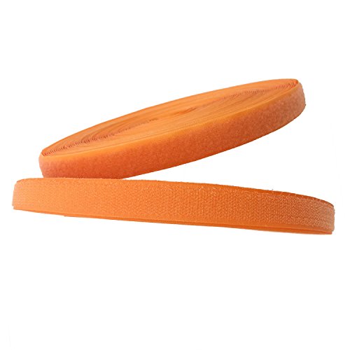 TUKA 25m x 20mm Klettband zum aufnähen, Rückseite Nicht selbstklebend, 25 meter Flausch & 25m Hakenband, 20mm breit Klettverschluss, Extra Stark Haftkraft Flausch & Haken, Orange TKB5004 orange von TUKA-i-AKUT