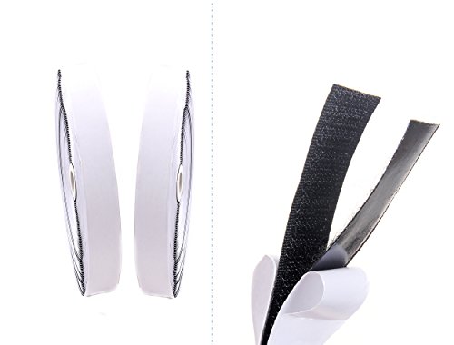 TUKA 25m x 25mm Klettband selbstklebend (25 meter Flauschband & 25m Hakenband), 25mm breit Klebender Klettverschluss, Langfristig Extra Stark Haftkraft Flausch & Haken, Schwarz TKB5009 black von TUKA-i-AKUT