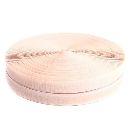 TUKA 25m x 25mm Klettband zum aufnähen, Rückseite Nicht selbstklebend, 25 meter Flausch & 25m Hakenband, 25mm breit Klettverschluss, Extra Stark Haftkraft Flausch & Haken, Beige TKB5003 beige von TUKA-i-AKUT