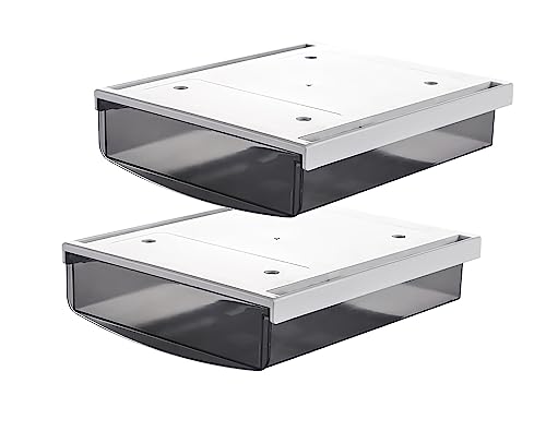 TUKA 2X 1,7L Unterschreibtisch-Schubladen 21x18x5,4cm, Selbstklebende Schubladen, Versteckte Unterbauschublade Aufbewahrungsbox unter Schreibtisch, Utensilien Stiftebox Schwarz 2er Set TKD8607 TUKA 2X 1,7L Unterschreibtisch-Schubladen 21x18x5,4cm, Selbstklebende Schubladen, Versteckte Unterbauschublade Aufbewahrungsbox unter Schreibtisch, Utensilien Stiftebox Schwarz 2er Set TKD8607 von TUKA-i-AKUT