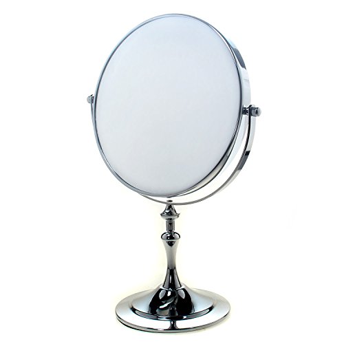 TUKA Standspiegel 7 fach Vergrößerung, 8 inch Kosmetikspiegel 360° drehbar. Verchromten Schminkspiegel Rasierspiegel Tischspiegel Badzimmerspiegel, Doppelseitig: Normal+ 7x Vergrößerung, TKD3105-7x von TUKA-i-AKUT