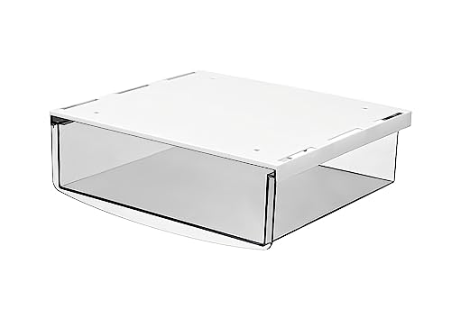 TUKA Unterschreibtisch-Schubladen 24x21x8cm, Selbstklebende Schubladen, Versteckte Unterbauschublade Aufbewahrungsbox unter Schreibtisch, Utensilien Stiftebox Transparent TKD8605-1X von TUKA-i-AKUT