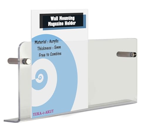 TUKA-i-AKUT 60cm Länge Wand Prospekthalter Acryl Extra Stark, Zeitschriftenhalter Wandregale für Zeitschriften Zeitungen Prospekte Broschür Bücher Wandhalter Transparent TKD8256-60cm-1x von TUKA-i-AKUT