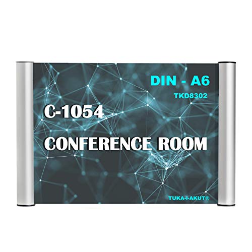 TUKA-i-AKUT Büro Türschild A6, Aluminium und Klare Abdeckung, Büroschild zum selbst beschriften für schild 148 mm x 105 mm, Infoschild für Wandmontage | Anschrauben oder Ankleben, TKD8302-A6 von TUKA-i-AKUT