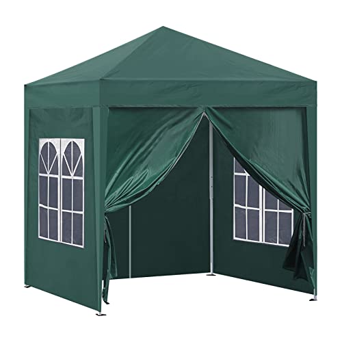 TUKAILAI 3 x 3 m Pop Up Pavillon Robuster, Gartenpavillon Faltbar, Partyzelt, Vorzelt, Überdachung mit 4 Seitenteilen und Tragetasche, Faltpavillon für Outdoor, Hochzeit, Vier Jahreszeiten, Grün von TUKAILAI