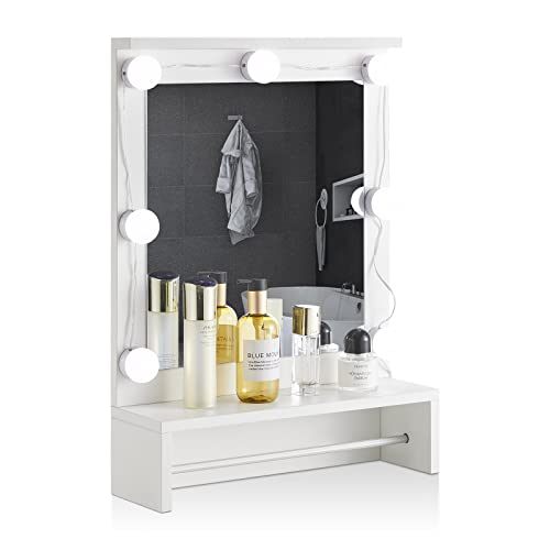 TUKAILAI Badezimmerschrank mit Handtuchhalter und LED-Leuchten Wandmontage Moderne Toilettenaufbewahrung mit Spiegel & offenem Regal, Weiß Aufbewahrungsschrank Schrank Badezimmer Dusche Raummöbel TUKAILAI Badezimmerschrank mit Handtuchhalter und LED-Leuchten Wandmontage Moderne Toilettenaufbewahrung mit Spiegel & offenem Regal, Weiß Aufbewahrungsschrank Schrank Badezimmer Dusche Raummöbel von TUKAILAI