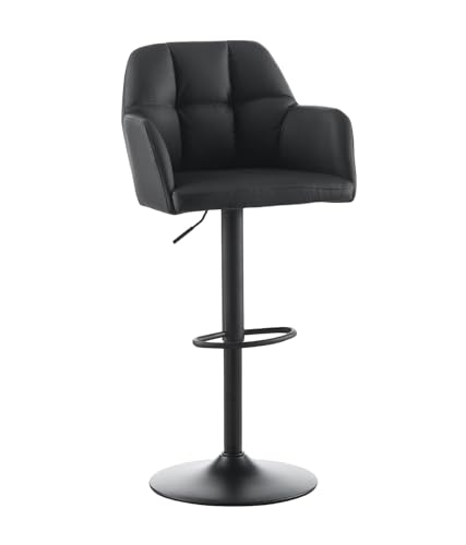 TUKAILAI Barhocker Barstühle Höhenverstellbar, Drehstühle, Barstuhl Küchenstühle mit Rückenlehne und Fußstütze, gemütliche Kunstleder weiche Sitzfläche, Schwarz von TUKAILAI