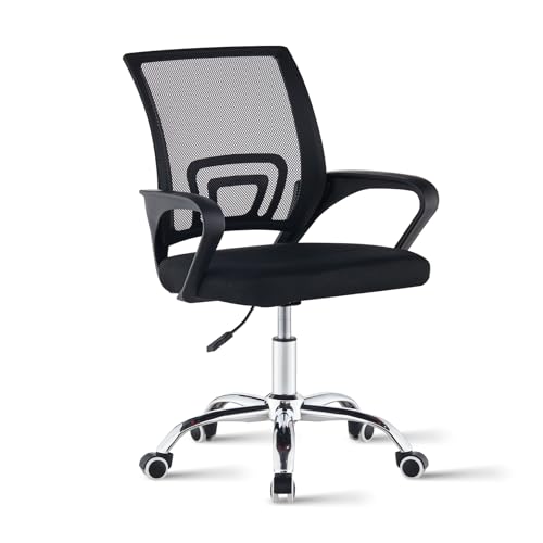 TUKAILAI Bürostuhl Ergonomisch, Schreibtischstuhl aus Netzstoff, Chefsessel mit Lendenwirbelstütze, Armlehne, Höhenverstellbar, 360° Drehbar, Computerstuhl Arbeitsstuhl für Zuhause Büro, Schwarz TUKAILAI Bürostuhl Ergonomisch, Schreibtischstuhl aus Netzstoff, Chefsessel mit Lendenwirbelstütze, Armlehne, Höhenverstellbar, 360° Drehbar, Computerstuhl Arbeitsstuhl für Zuhause Büro, Schwarz von TUKAILAI