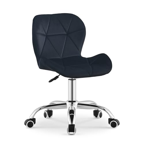 TUKAILAI Bürostuhl Ergonomisch aus Samt, Verstellbar Schreibtischstuhl Drehstuhl mit Höhenverstellbar 360° Drehbar Rollen, Computerstuhl für Büro Schlafzimmer Arbeitszimmer,Kinder, Schwarz von TUKAILAI