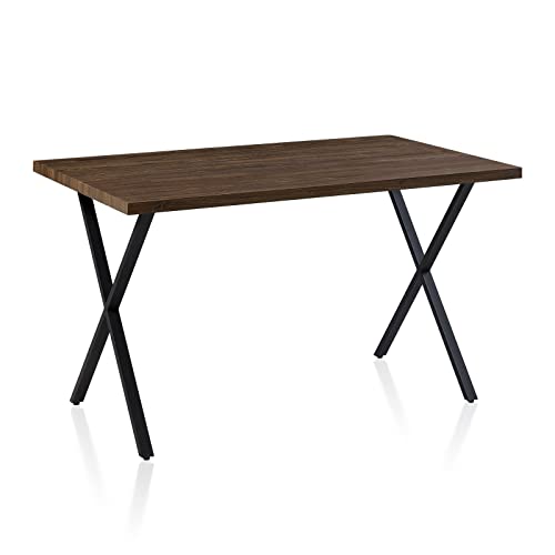 TUKAILAI Esstisch Holz 120x80cm, Küchentisch mit X-förmigen Metallbeinen, Esszimmertisch für 4-6 Personen, Tisch Wohnzimmer Frühstückstisch Speisetisch für Küche Esszimmer Restaurant,Braun TUKAILAI Esstisch Holz 120x80cm, Küchentisch mit X-förmigen Metallbeinen, Esszimmertisch für 4-6 Personen, Tisch Wohnzimmer Frühstückstisch Speisetisch für Küche Esszimmer Restaurant,Braun von TUKAILAI