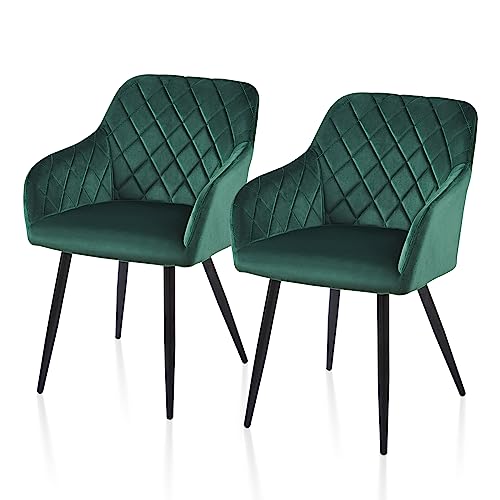 TUKAILAI Esszimmerstühle 2er Set, Küchenstühle Samt,Polsterstühle Wohnzimmerstühle Sessel mit Armlehnen Rückenlehne Metallbeinen, für Küche Esszimmer Wohnzimmer, bis 120kg TUKAILAI Esszimmerstühle 2er Set, Küchenstühle Samt,Polsterstühle Wohnzimmerstühle Sessel mit Armlehnen Rückenlehne Metallbeinen, für Küche Esszimmer Wohnzimmer, bis 120kg von TUKAILAI
