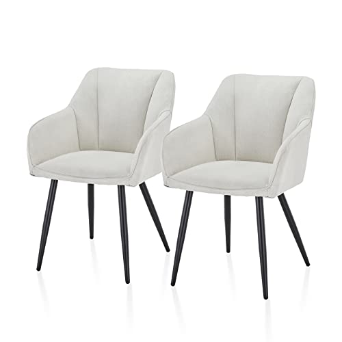 TUKAILAI Esszimmerstühle 2er Set aus Leinenstoff,Küchenstuhl Polsterstuhl Armlehnstuhl mit Armlehnen,Rückenlehnen,weiche Sitzpolster,Metallbeinen,Modern Sessel für Küche Esszimmer Wohnzimmer,Creme TUKAILAI Esszimmerstühle 2er Set aus Leinenstoff,Küchenstuhl Polsterstuhl Armlehnstuhl mit Armlehnen,Rückenlehnen,weiche Sitzpolster,Metallbeinen,Modern Sessel für Küche Esszimmer Wohnzimmer,Creme von TUKAILAI