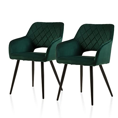 TUKAILAI Esszimmerstühle 2er Set aus Samt, Küchenstuhl Polsterstuhl mit Offener Rückenlehne,Armlehnen,Gepolstertem Sitz, Metallbeinen, Grün Stühle für Wohnzimmer,Esszimmer,Küche TUKAILAI Esszimmerstühle 2er Set aus Samt, Küchenstuhl Polsterstuhl mit Offener Rückenlehne,Armlehnen,Gepolstertem Sitz, Metallbeinen, Grün Stühle für Wohnzimmer,Esszimmer,Küche von TUKAILAI