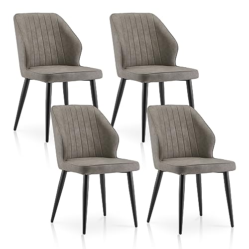 TUKAILAI Esszimmerstühle 4er Set aus Kunstleder, Küchenstuhl Polsterstuhl mit Rückenlehne Metallbeinen, Moderne Freizeitstühle für Küche Esszimmer Schlafzimmer Wohnzimmer Lounge, Hellgrau TUKAILAI Esszimmerstühle 4er Set aus Kunstleder, Küchenstuhl Polsterstuhl mit Rückenlehne Metallbeinen, Moderne Freizeitstühle für Küche Esszimmer Schlafzimmer Wohnzimmer Lounge, Hellgrau von TUKAILAI