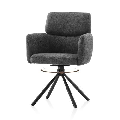 TUKAILAI Esszimmerstühle Drehbar Set, Schreibtischstuhl 360° Drehbar, Chenille Bürostuhl, Esszimmerstuhl Küchenstuhl Polsterstuhl, Stühle für Esszimmer (Grau) von TUKAILAI
