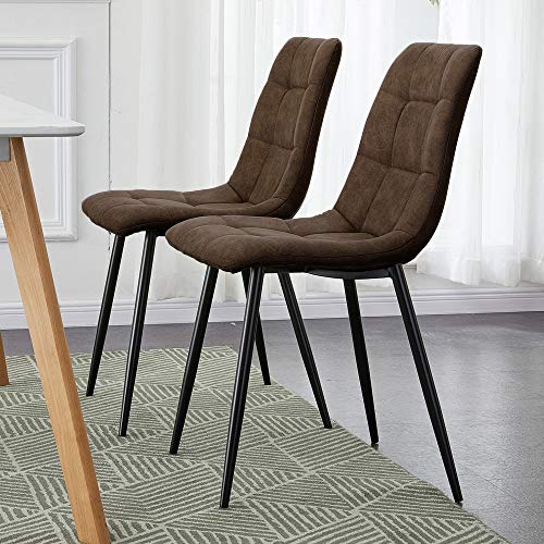 TUKAILAI Retro Stoff Esszimmerstühle 2er Set Küchenstühle Bequeme Lounge Stühle mit Metallbeinen für Esszimmer, Esszimmerstuhl Küchenstühle Wohnzimmerstuhl Besucherstühle Brun TUKAILAI Retro Stoff Esszimmerstühle 2er Set Küchenstühle Bequeme Lounge Stühle mit Metallbeinen für Esszimmer, Esszimmerstuhl Küchenstühle Wohnzimmerstuhl Besucherstühle Brun von TUKAILAI