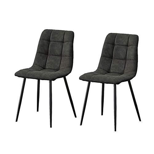 TUKAILAI Stoff Esszimmerstühle 2er Set Küchenstühle Bequeme Lounge Stühle mit Metallbeinen für Esszimmer, Esszimmerstuhl Küchenstühle Wohnzimmerstuhl Besucherstühle Konferenzstühle Set von 2 Grau von TUKAILAI