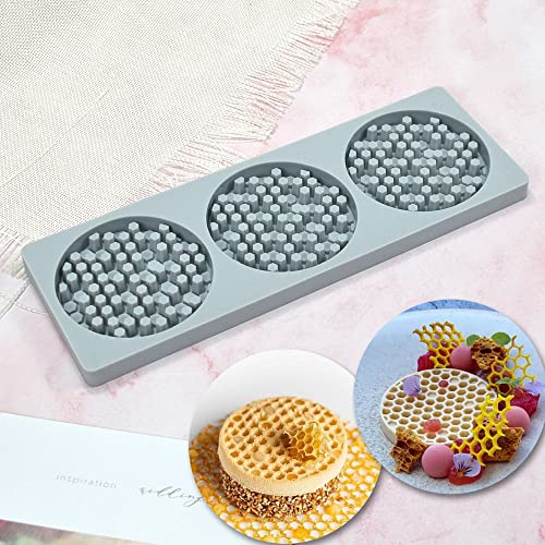 Waben-Silikonform, 3D-Wabenform, Spitzenmatte, Fondantformen, Spitzen-Pad, Backen, Kuchen, Schokolade, Süßigkeiten, Form für Cupcakes, Dekorationen, Werkzeuge, Küche von TUKE