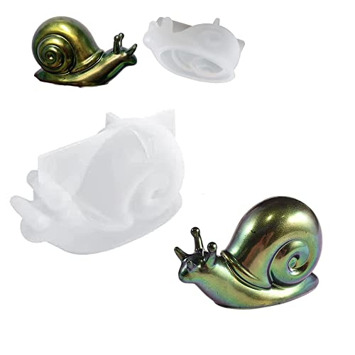 TUKEVA 2 Stück Schnecken-Harz-Formen Epoxidharz Formen Tiere Silikonform Tiere 3D-Schnecken-Silikonformen für Harz Schnecken Resin Silikonformen für Epoxidharz, Wand Desktop, Schrankdekoration von TUKEVA