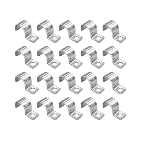 TUKEVA 20 Stück Befestigungsschelle Schlauchschnalle Rohrhalterung U-Rohrschelle Verbindungsring Zur Befestigung von Rohren und Kabeln Für Gasrohre, Wasserrohre, Rohre Wand und Kabeln (20, 20 mm) von TUKEVA