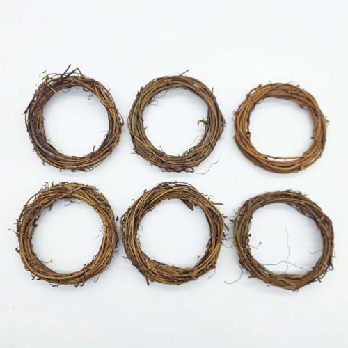 TUKEVA 6 Stück Rattan Kranz Rattan Herz Handgemachter Kranz Weinreben Kränze Für Photo Wall Display Decor DIY Dekoration Hängen Wand-dekor-Rahmen-Braun Dekoration Ornament Tor Wand (Braun, 10cm-Rund) TUKEVA 6 Stück Rattan Kranz Rattan Herz Handgemachter Kranz Weinreben Kränze Für Photo Wall Display Decor DIY Dekoration Hängen Wand-dekor-Rahmen-Braun Dekoration Ornament Tor Wand (Braun, 10cm-Rund) von TUKEVA