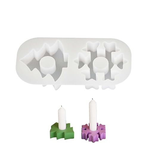 TUKEVA Weihnachten Schneeflocken Silikon Gießformen, Silikonform Kerzenhalter, Weihnachtsbaum Schneeflocken Kerzenhalter Silikonform, Weihnachtsbaum Schneeflocken für DIY Kerzenständer,Home Dekor von TUKEVA