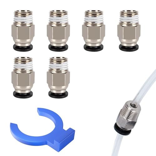 PC4-M10 Stecker, Stecker Gerade Pneumatische Luft, PC4-M10 Pneumatik Verbinder, PC4-M10 Pneumatik Steckverbinder, PC4-M10 Stecker gerade Pneumatik, PC4-M10 Gerade Pneumatikkupplung, 6 Stück von TUKNN