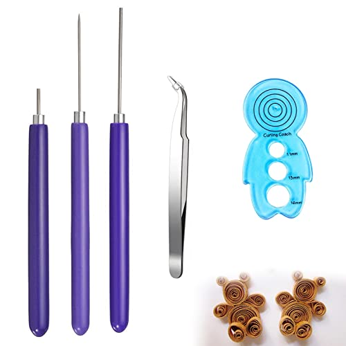 Quilling Stifte Tool, Papier Quilling Werkzeugset, Quilling Tool, Quilling Werkzeug Set, Geschlitzte Quilling Werkzeug Tool, Kunsthandwerk, Einschließlich Einem Curling Coach und Eine Pinzette, 5PCS von TUKNN