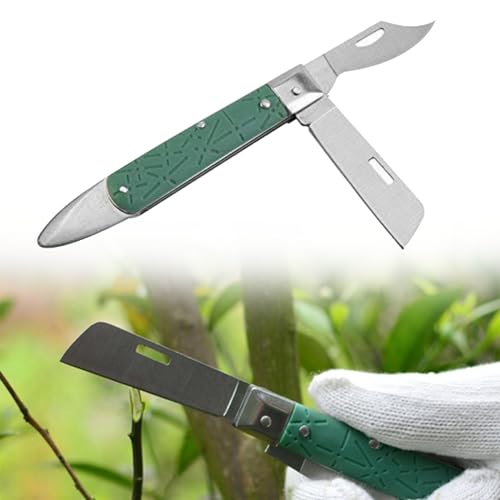 TUKNN Scharfes Pfropfmesser, Gartenmesser Klappbar, Klappbar Okuliermesser, Rostfreier Stahl Taschenmesser, Gartenarbeit Veredelungsmesser, Veredelungsmesser, Gartenmesser Aus Edelstahl von TUKNN