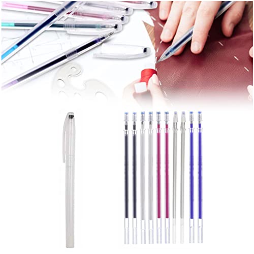 TUKNN Stoffmarkierstift, Hitze Löschbar, 10er Pack, 5 Farben, 0.3mm, Edelstahlspitze mit Wolframkarbidperlen, Für Schneider von TUKNN